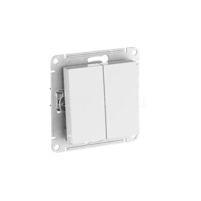 Atn440151s atlasdesign aqua 2 клавишный перекл. ip44, 10АХ,мех., быстрозажим. клем., белый