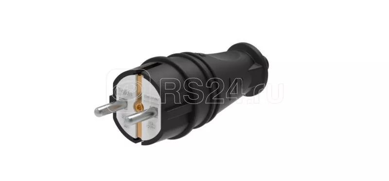 Mst4001bk multiset Вилка 2К+З прямая каучуковая 16А/250В ip44 Чёрная