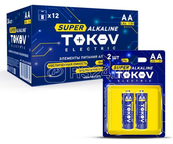Элемент питания алкалиновый aa/lr6 (блист.2шт) tokov electric tke als lr6/b2