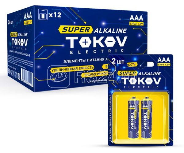 Элемент питания алкалиновый aaa/lr03 (блист.2шт) tokov electric tke als lr3/b2