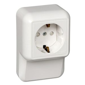 Ra16 003 2m b Розетка ПРИМА о/у с з/к н. пл., монт. плата, бел.